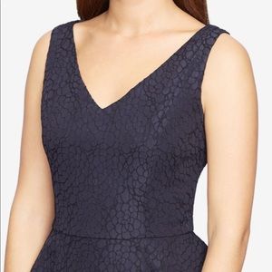 American Living  Jacquard Peplum Dress Navy sz 18